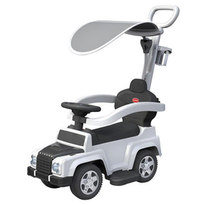 Kids Explorer Foot-to-Floor Ride On Car with Canopy - White - Aussie Baby