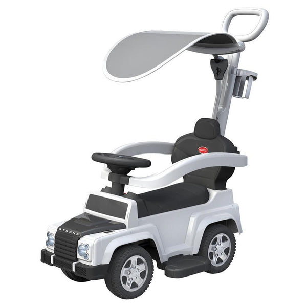Kids Explorer Foot-to-Floor Ride On Car with Canopy - White - Aussie Baby