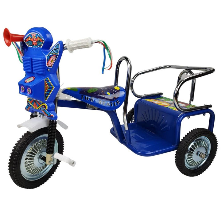 Space Kid Two Seats Tricycle - Blue - Aussie Baby