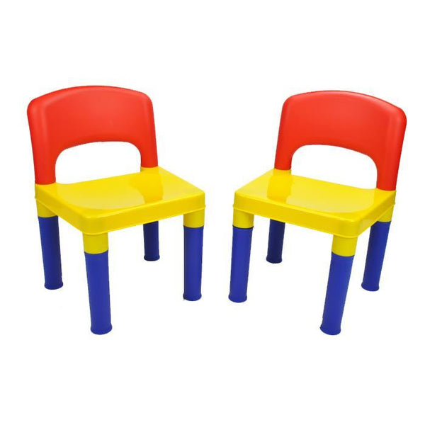 2x Children Kids Multicolour Sturdy Play Activity Chairs - Aussie Baby