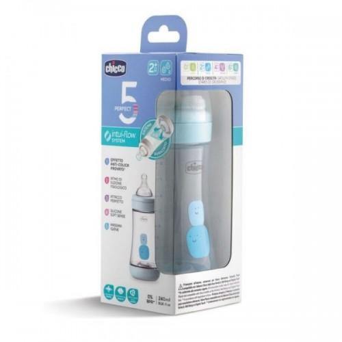 Chicco Perfect 5 Silicone Bottle Slow Flow (Blue) - 150mL - Aussie Baby