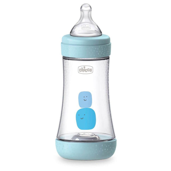 Chicco Perfect 5 Silicone Bottle Medium Flow (Blue) - 240mL - Aussie Baby