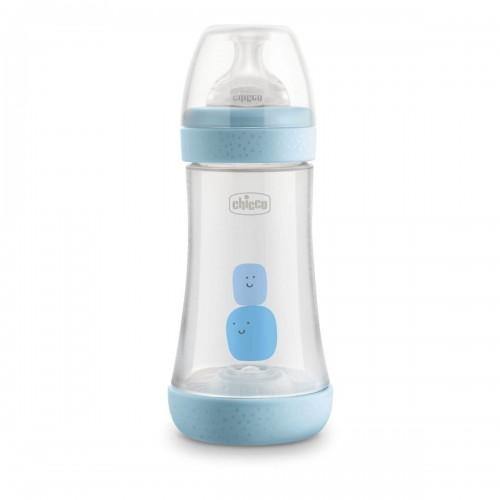 Chicco Perfect 5 Silicone Bottle Medium Flow (Blue) - 240mL - Aussie Baby