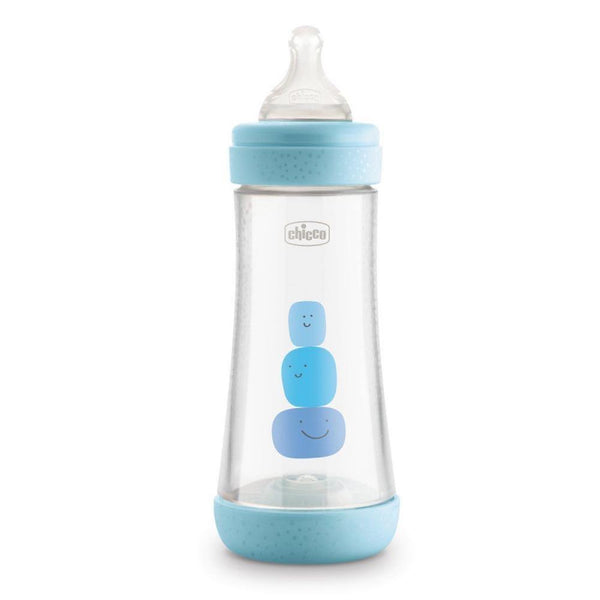 Chicco Perfect 5 Silicone Bottle Fast Flow (Blue) - 300mL - Aussie Baby