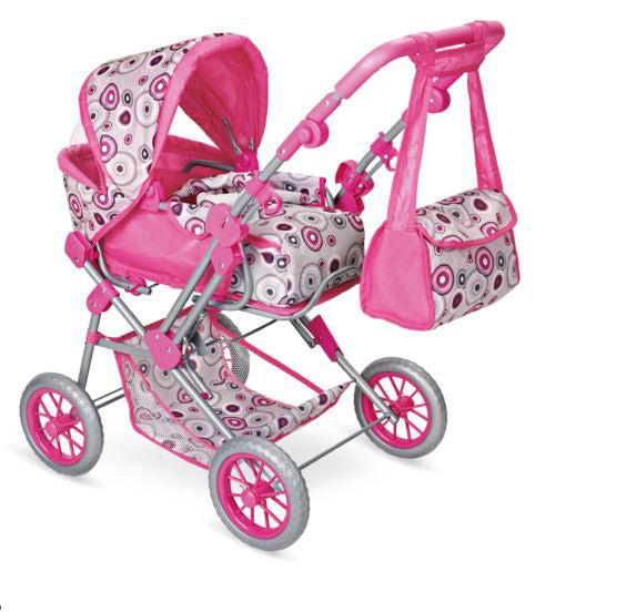 Aussie Baby Classic Supreme Pink Circle Doll Pram