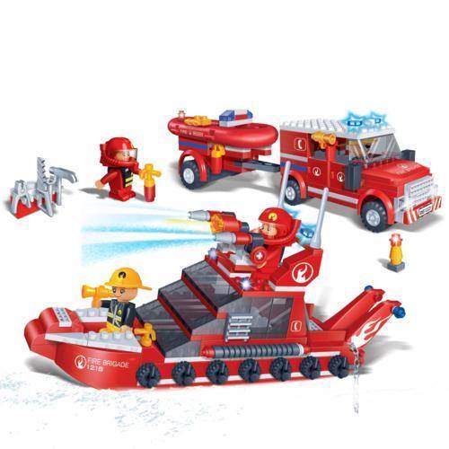 BanBao Fire and Rescue - Fire Car and Boat Set 8312 - Aussie Baby
