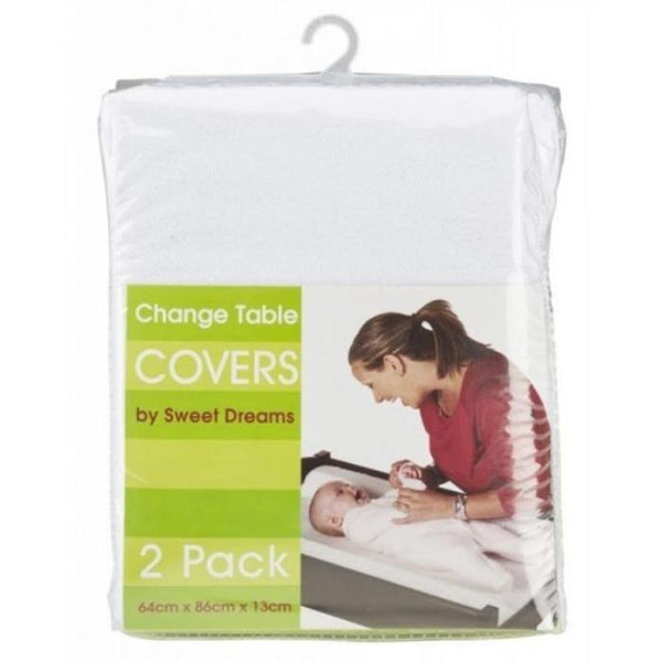 Sweet Dreams Change Table Mattress Covers White 2 Pack - Aussie Baby
