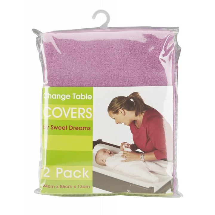 Sweet Dreams Change Table Mattress Cover Plum Rose 2 Pack Aussie Baby