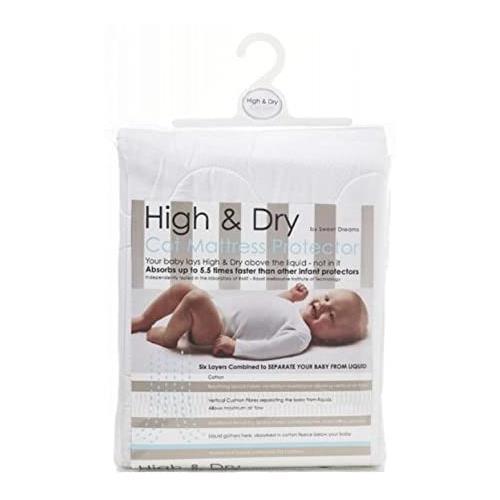 Sweet Dreams High & Dry Cot Mattress Protector, White - Aussie Baby