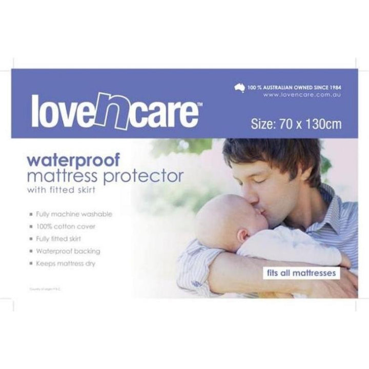 Love n Care Waterproof Cot Mattress Protector with Fitted Skirt - Aussie Baby