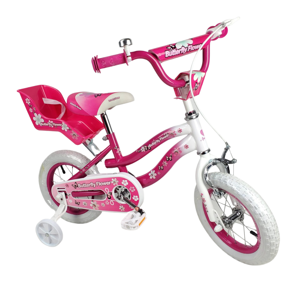 Aussie Baby Supermax Pink Butterfly Flower 12 Inch Girls Bike