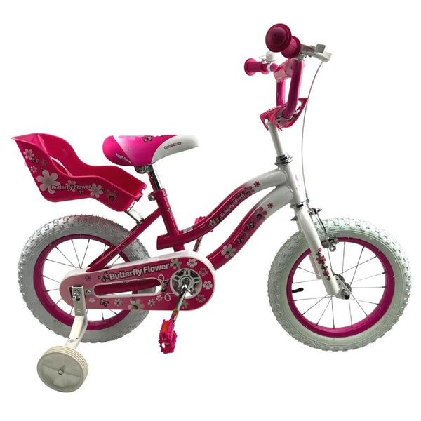 Aussie Baby Supermax Pink Butterfly Flower 14 Inch Girls Bike - Aussie Baby