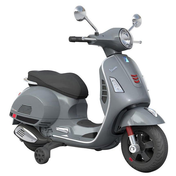 Aussie Baby Vespa Licensed 12V Kids Ride On Motorbike - Grey - Aussie Baby