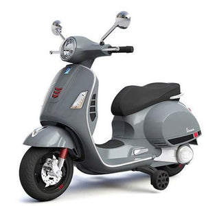 Aussie Baby Vespa Licensed 12V Kids Ride On Motorbike - Grey - Aussie Baby