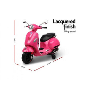 Aussie Baby Vespa Licensed 12V Kids Ride On Motorbike - Pink - Aussie Baby