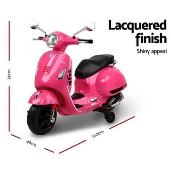 Aussie Baby Vespa Licensed 12V Kids Ride On Motorbike - Pink - Aussie Baby