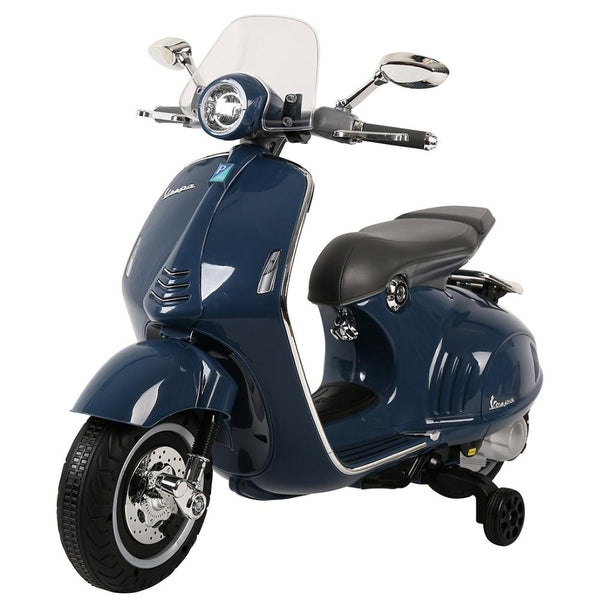 Vespa Licensed 12V Kids Ride On Motorbike - Navy - Aussie Baby