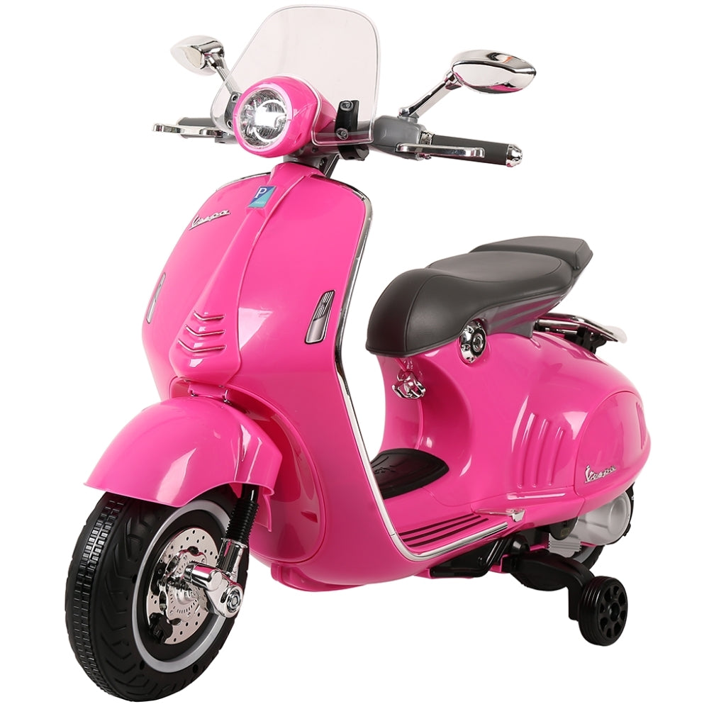 Vespa Licensed 12V Kids Ride On Motorbike - Pink - Aussie Baby