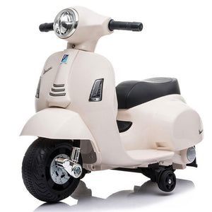 Vespa Licensed Mini 6V Electric Ride On Bike - Pearl White - Aussie Baby