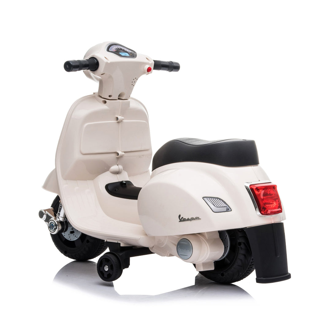 Vespa Licensed Mini 6V Electric Ride On Bike - Pearl White - Aussie Baby
