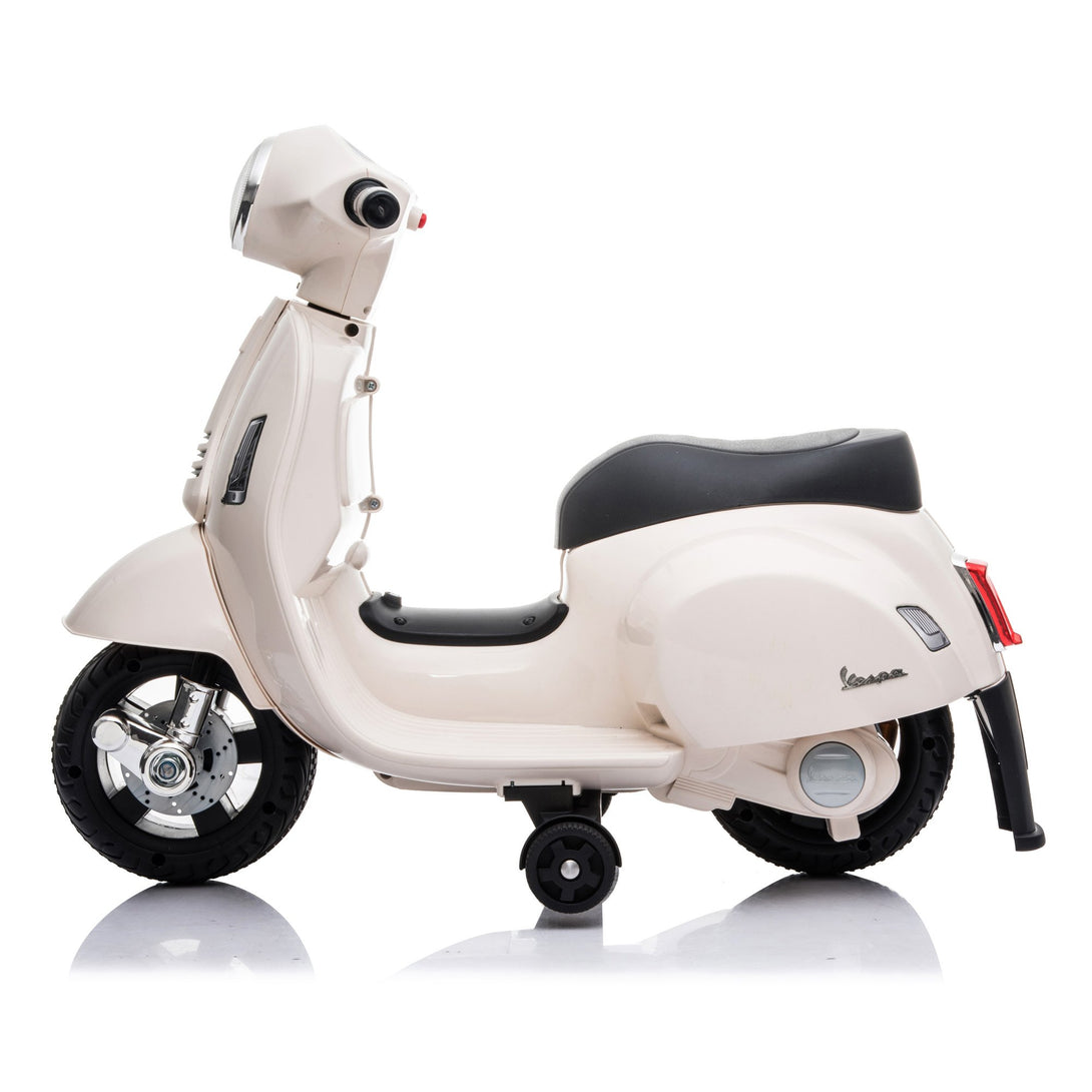 Vespa Licensed Mini 6V Electric Ride On Bike - Pearl White - Aussie Baby