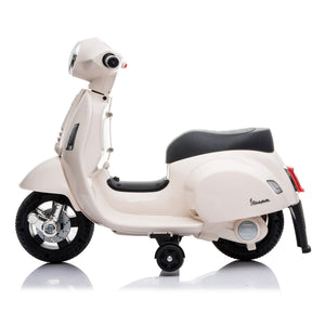 Vespa Licensed Mini 6V Electric Ride On Bike - Pearl White - Aussie Baby