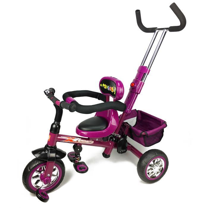 Reverse Seat Kids Baby Toddler Tricycle with Parent Handle - Purple - Aussie Baby