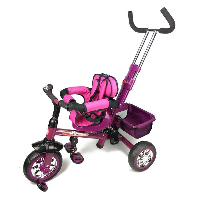 Reverse Seat Kids Baby Toddler Tricycle with Parent Handle - Purple - Aussie Baby
