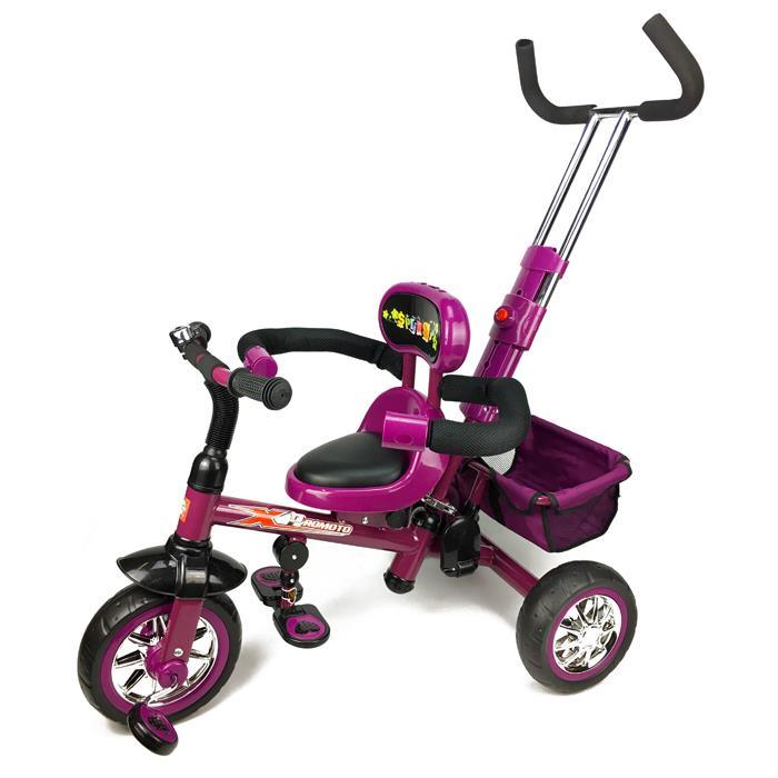 Reverse Seat Kids Baby Toddler Tricycle with Parent Handle - Purple - Aussie Baby