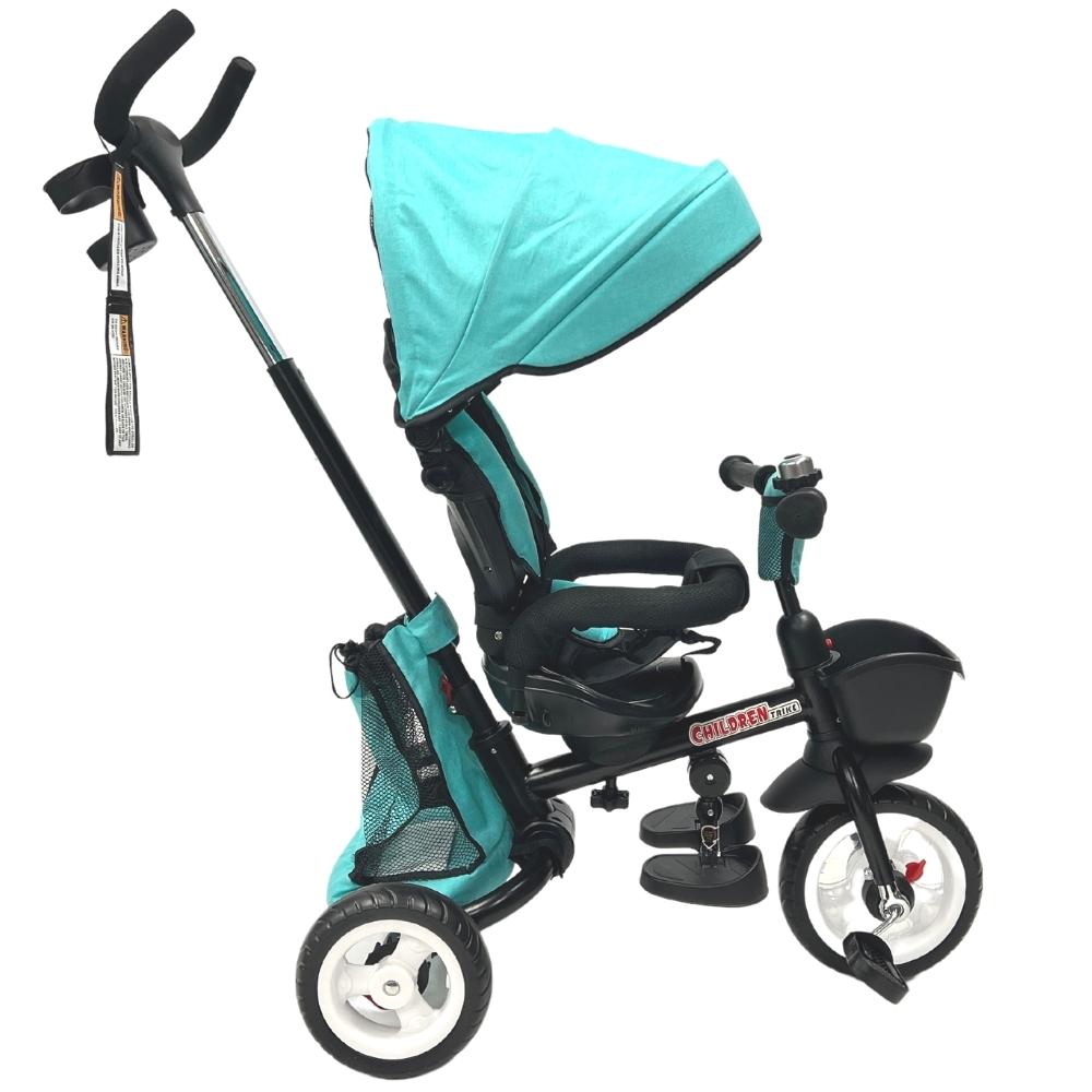 Aussie Baby Deluxe Foldable Convertible Stroller Trike - Aqua