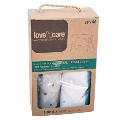 Love n Care Dreamtime/Moonlight - Fitted Sheets - Twin Pack - Aussie Baby