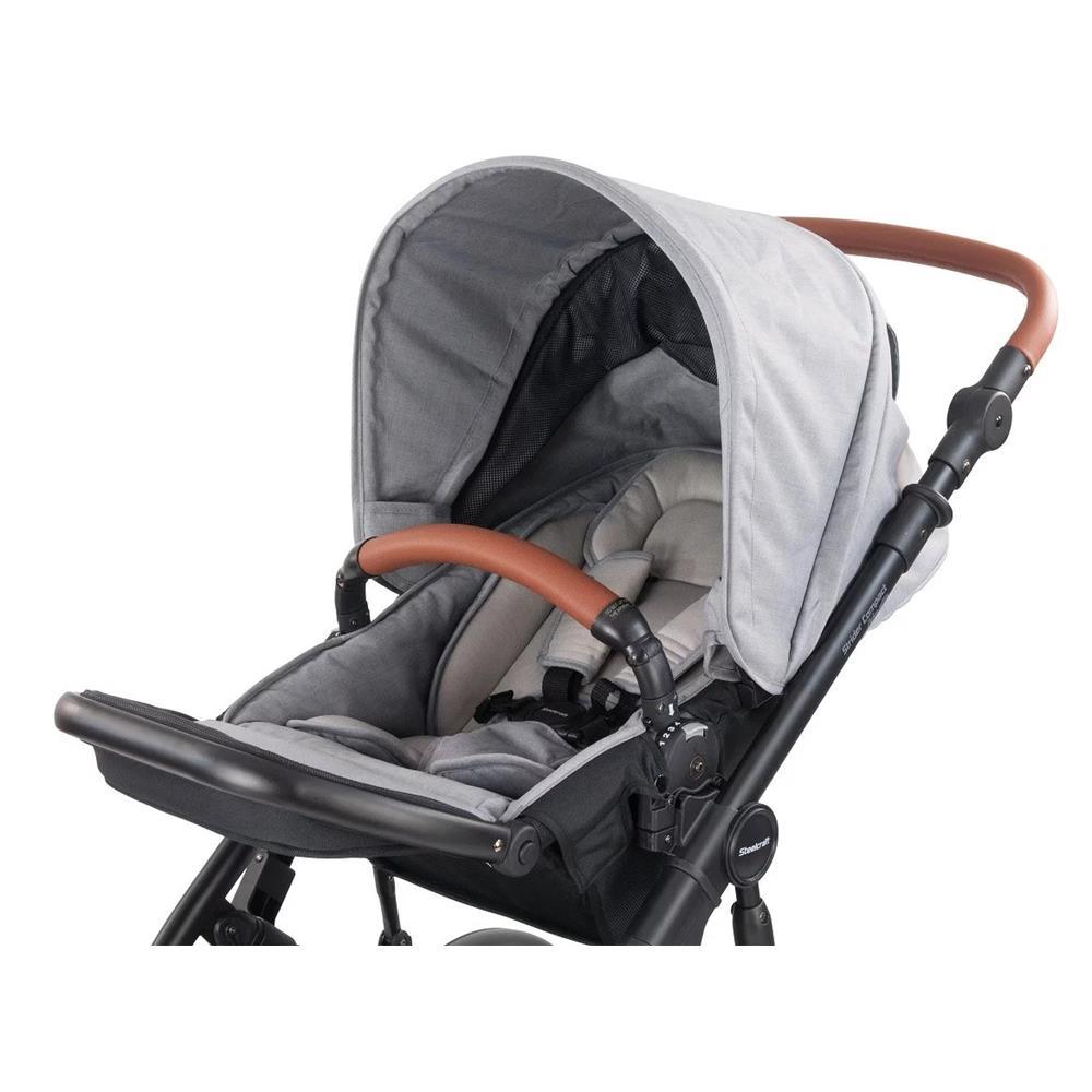 Steelcraft Strider Compact Deluxe Edition Stroller - Grey Linen - Aussie Baby