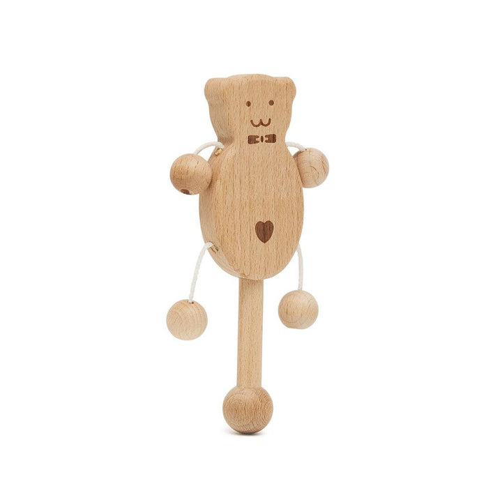 Bear Shaped Wooden Rattle and Teether - Aussie Baby