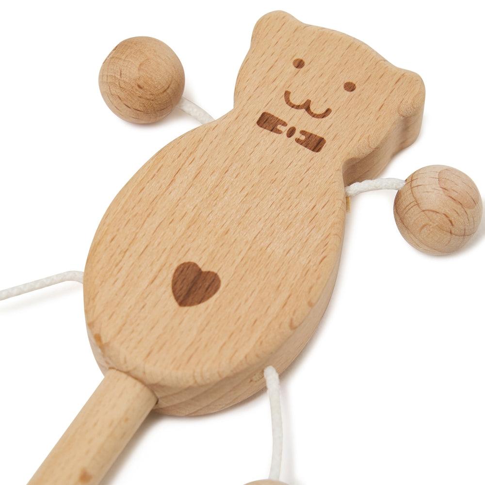 Bear Shaped Wooden Rattle and Teether - Aussie Baby