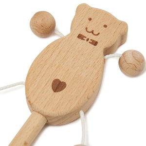 Bear Shaped Wooden Rattle and Teether - Aussie Baby