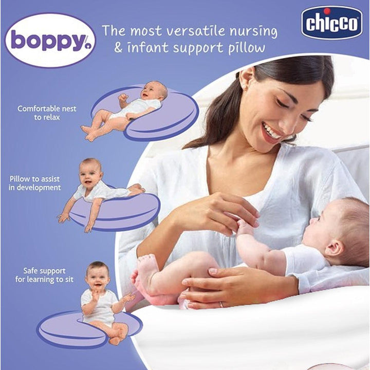 Chicco Boppy Feeding and Infant Support Pillow - Silver Sketch - Aussie Baby