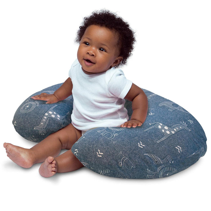 Chicco Boppy Feeding and Infant Support Pillow - Denim Animals - Aussie Baby