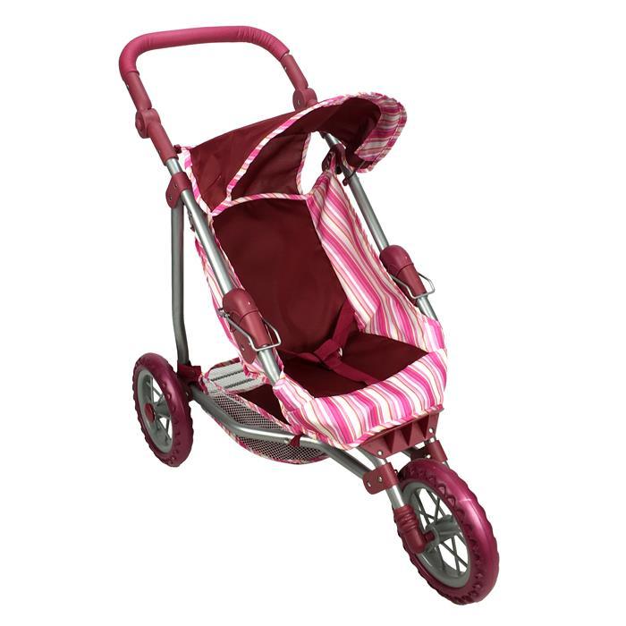 Girls Three Wheel Doll Stroller - Purple - Aussie Baby