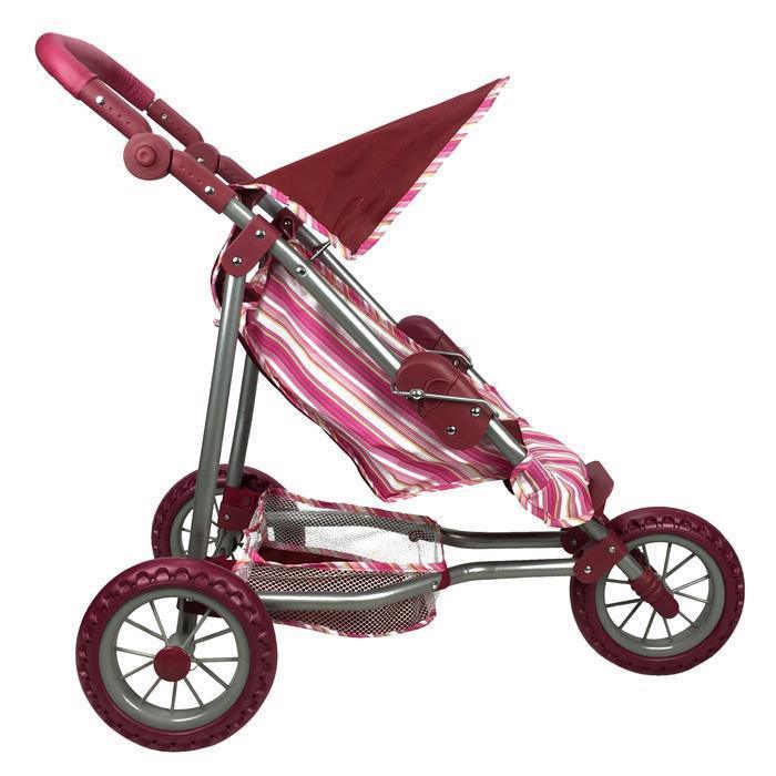 Girls Three Wheel Doll Stroller - Purple - Aussie Baby