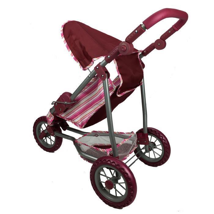 Girls Three Wheel Doll Stroller - Purple - Aussie Baby