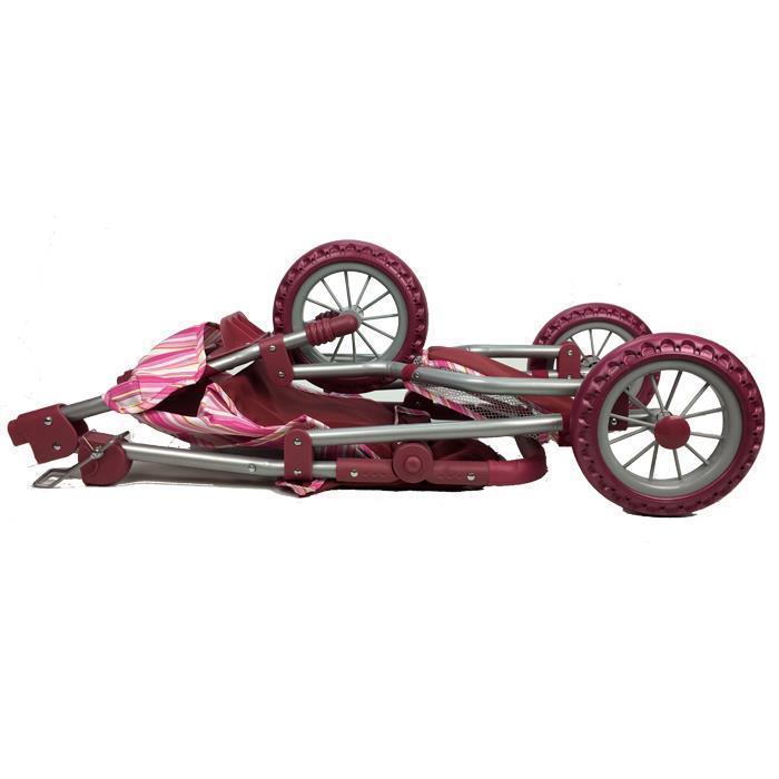 Girls Three Wheel Doll Stroller - Purple - Aussie Baby