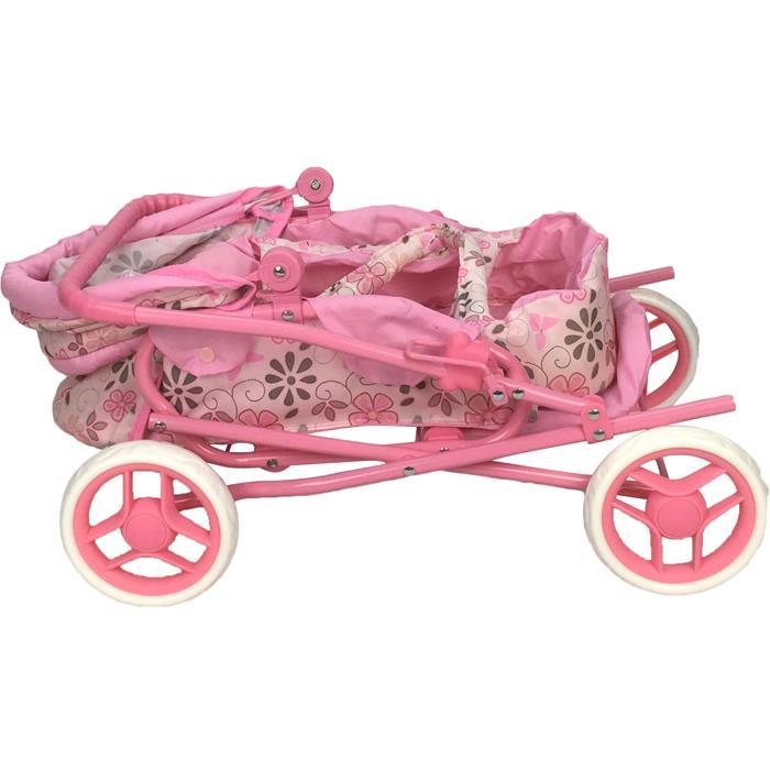 Girls Retro Style Doll Pram - Flower - Aussie Baby