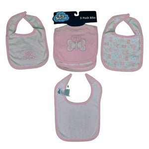 Big Softies Applique & Printed Bibs (3 pack) - Pink - Aussie Baby
