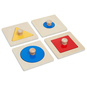 Geometric 4 Shape Puzzle and Play Toy for Toddlers - Wooden Montessori Toys - Aussie Baby