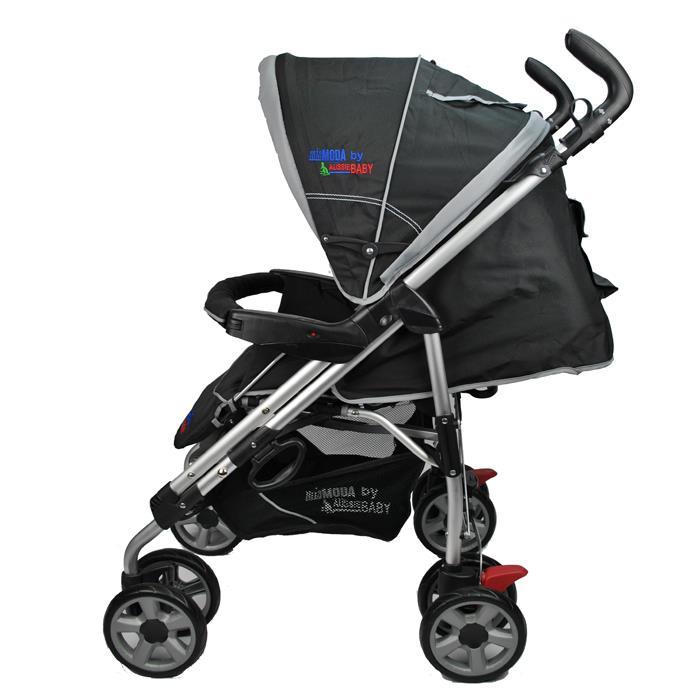 Mia Moda Veloce Deluxe Stroller - Black - Aussie Baby