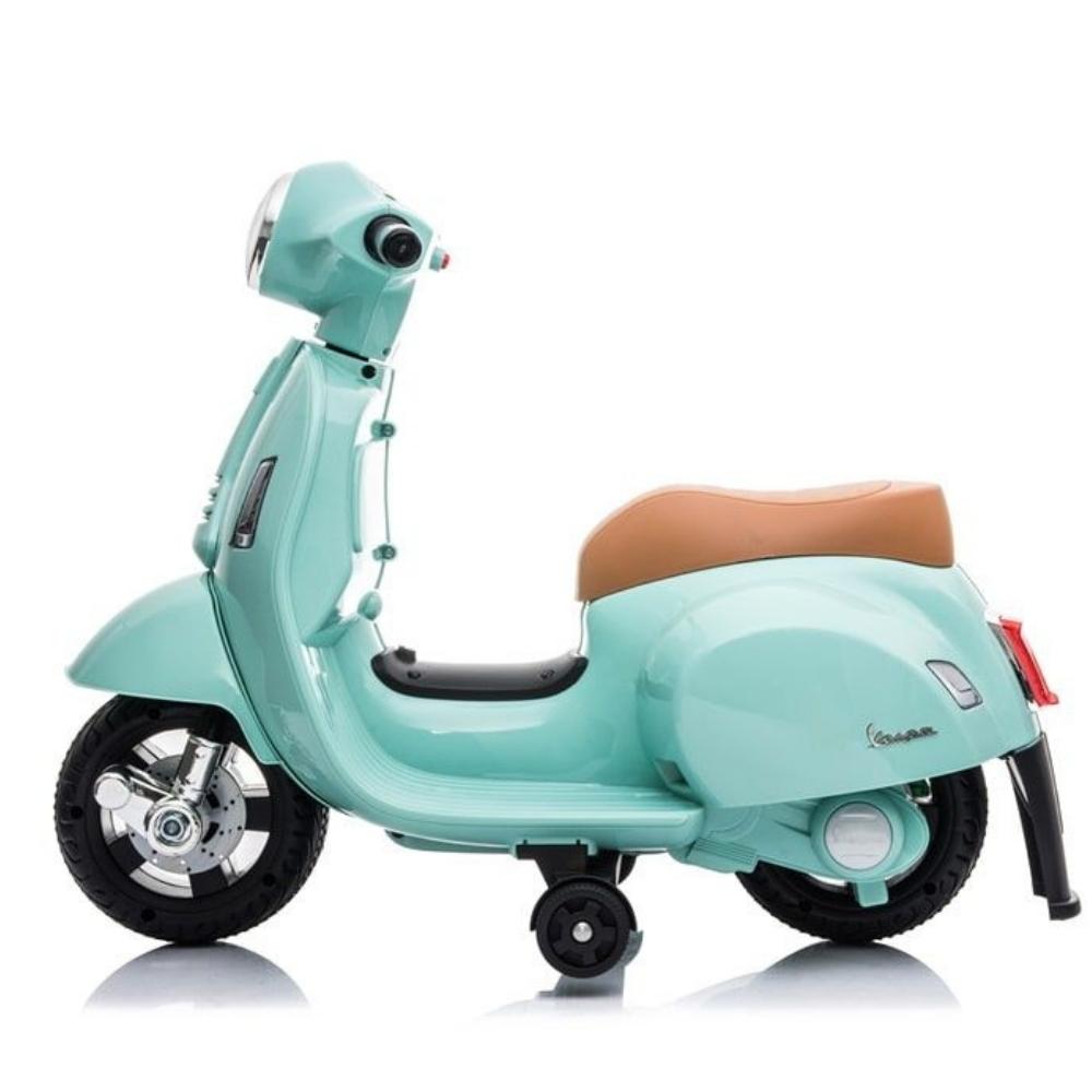 Vespa Licensed Mini 6V Electric Ride On Bike - Teal - Aussie Baby