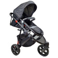 Aussie Baby Explorer 3 Wheels Pram - Black - Aussie Baby
