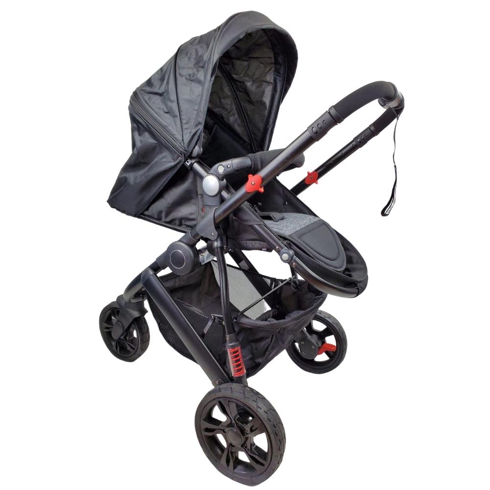 Aussie Baby Explorer 3 Wheels Pram - Black - Aussie Baby