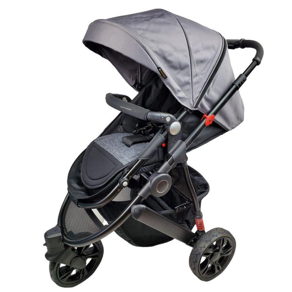 Aussie Baby Explorer 3 Wheels Pram - Grey - Aussie Baby