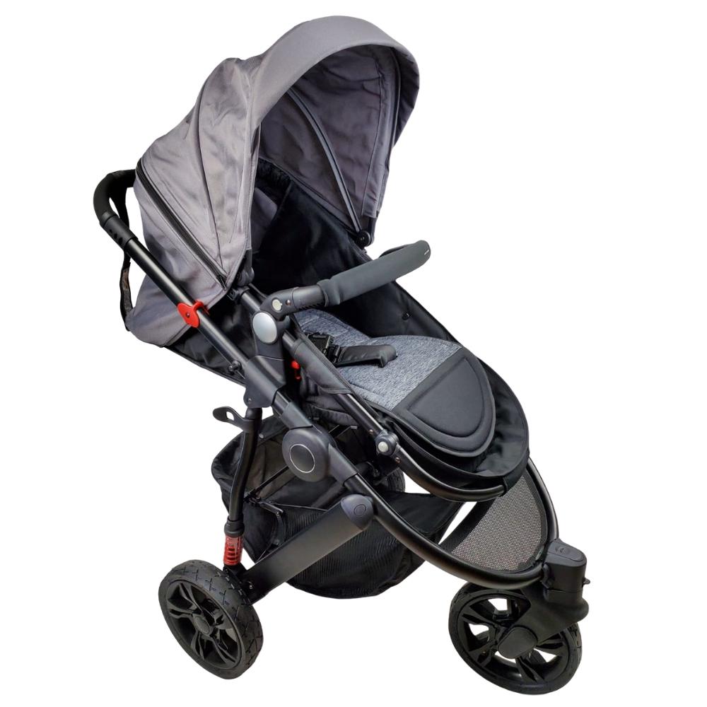 Aussie Baby Explorer 3 Wheels Pram - Grey - Aussie Baby